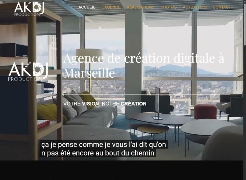 Site internet AKDJ Production, réalisé par Moonea Studio
