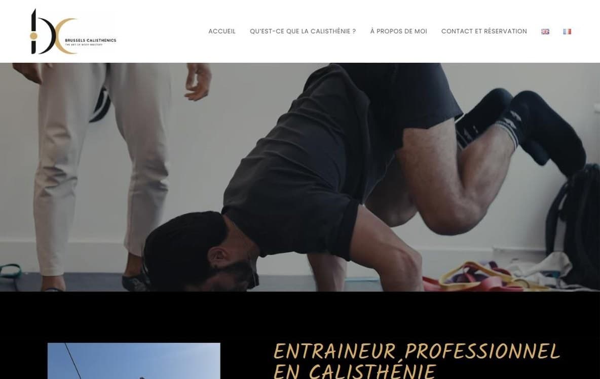 Site internet Brussels Calisthenics, réalisé par Moonea Studio