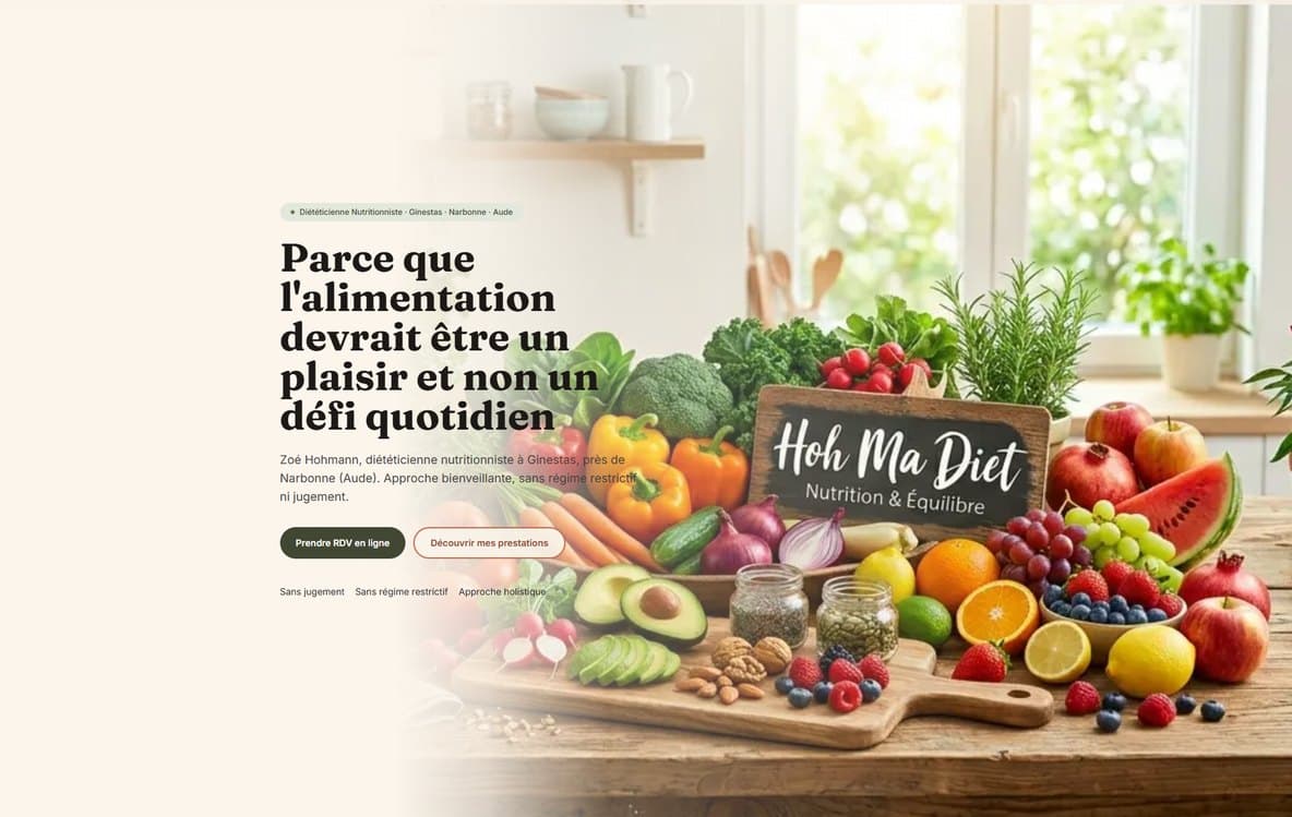 Site internet Hoh Ma Diet, réalisé par Moonea Studio