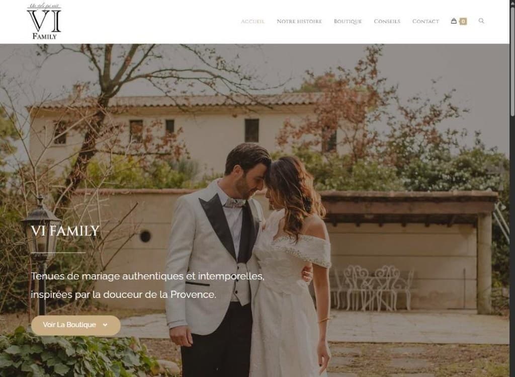 Site internet VI Family, réalisé par Moonea Studio