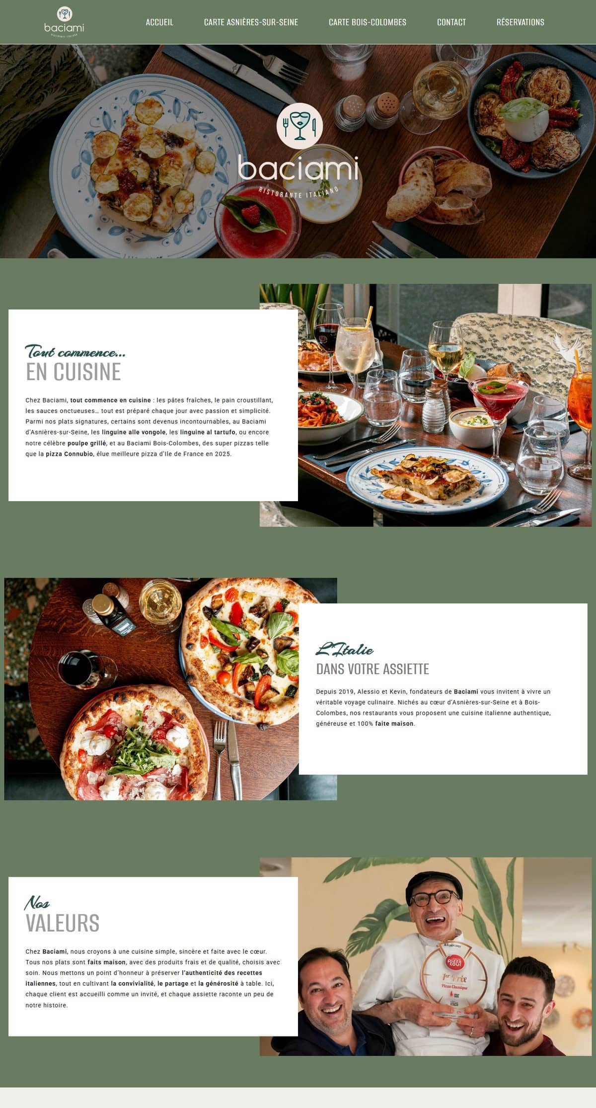 Site internet Baciami, réalisé par Moonea Studio